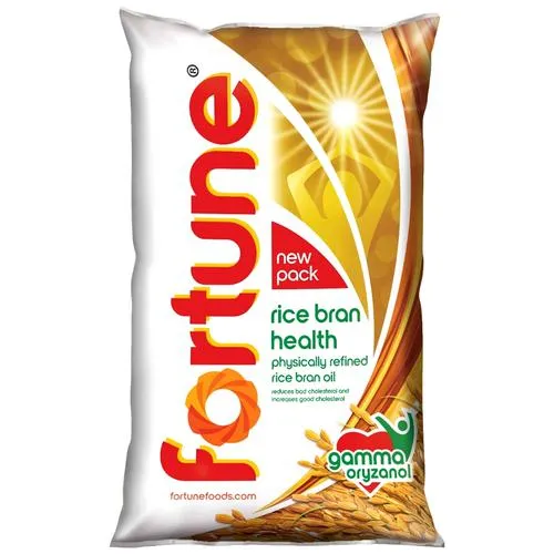 Fortune Rice Bran Health Physically Refined Oil, 1 L Pouch