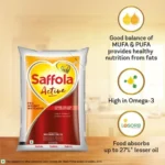 Saffola Active Refined Cooking oil | Blended Rice Bran & SoyaBean oil | Pro Weight Watchers, 1 L Pouch
