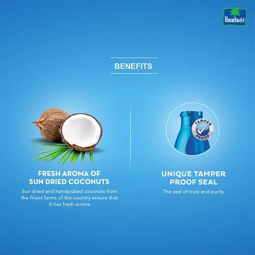 Parachute Coconut Oil - 100% Pure, 250 ml Bottle