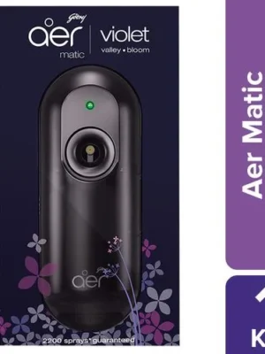 Godrej Aer Matic Kit, Automatic Room Fresheners - Violet Valley Bloom, 225 ml Machine + 1 Refill