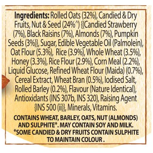 Kelloggs Crunchy Granola - Honey, Almonds, Strawberries & Pumpkin Seeds, 450 g