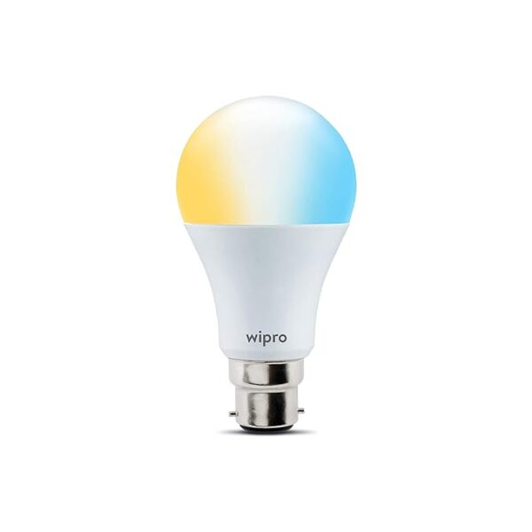 Wipro Garnet 9W B22D LED White and Yellow Smart Bulb, Pack of 1