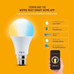 Wipro Garnet 9W B22D LED White and Yellow Smart Bulb, Pack of 1
