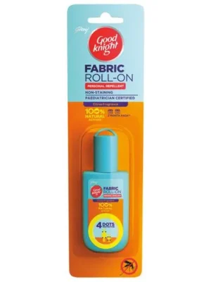 Good knight Mosquito Repellent Fabric Roll On - 100% Natural Actives, Citrus Fragrance, 8 ml