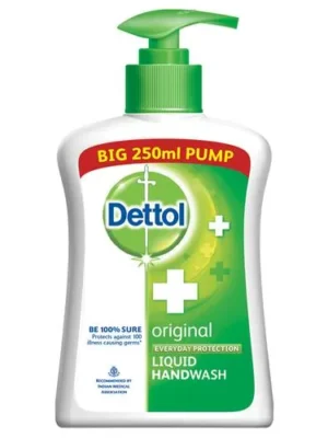 Dettol Liquid Handwash - Original, Alcohol Based, Protects Against 100 Illness Causing Germs, 250 ml Pump