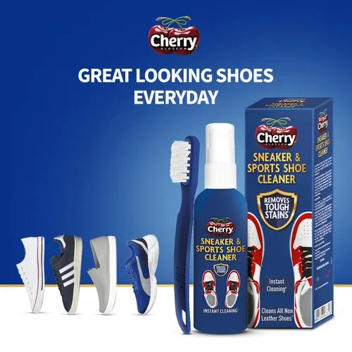Cherry Blossom Sports Shoe Cleaner - Cleans All Non-Leather Shoes, Removes Tough Stains, 75 ml (With Free Brush)