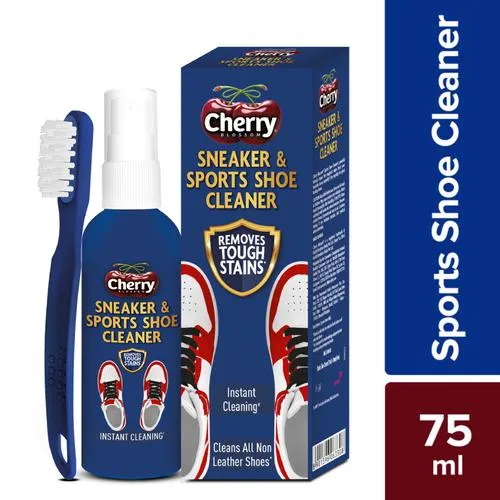 Cherry Blossom Sports Shoe Cleaner - Cleans All Non-Leather Shoes, Removes Tough Stains, 75 ml (With Free Brush)