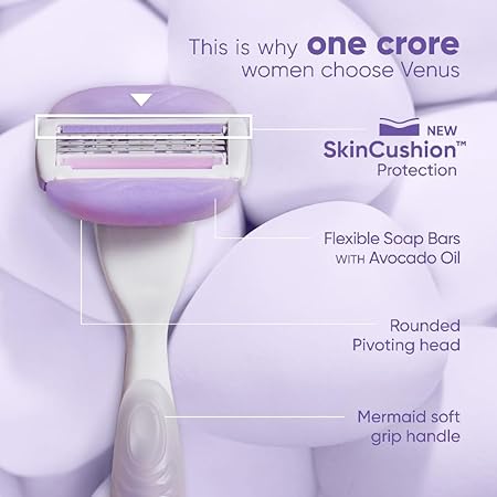 Gillette Venus Comfortglide Hair Removal Razor for Women | 1 Pc | With Avocado Oils & Body Butter, Freesia Scent