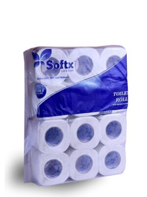 Softx 2 Ply Toilet Paper/Toilet Roll/Tissue Roll - 10 x 9.8 cm - 160 Pulls Per Roll - Pack of 12 Rolls