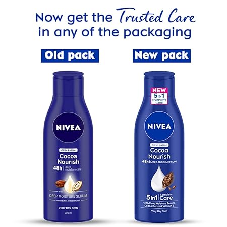 NIVEA Cocoa Nourish 200ml Body Lotion with Deep Moisture Serum| 48 H Moisturization