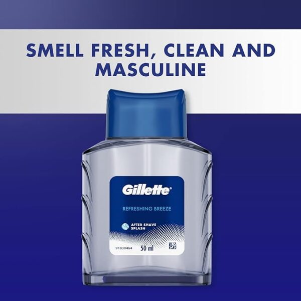 Procter & Gamble Liquid Gillette After Shave Splash Refreshing Breeze 50Ml, White, Gel, Men