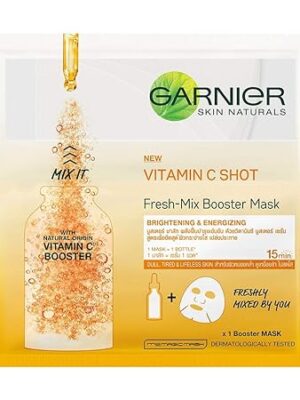 Garnier Skin Naturals, Fresh Mix Vitamin C, Face Serum Sheet Mask, Orange, 33 g