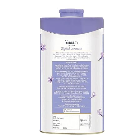 Yardley London English Lavender Perfumed Talc| Fragrant Beauty Talc for Women| Smooth texture | 250g