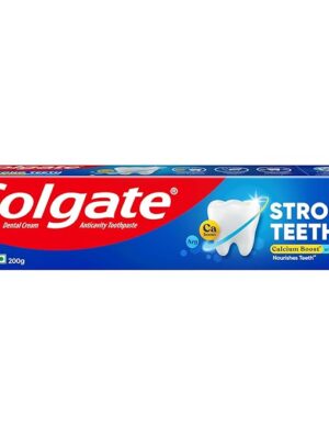 Colgate Strong Teeth, 200g, India’s No: 1 Toothpaste Brand, Calcium-boost Tooth Paste for 2X Stronger Teeth, Whitens Teeth, Fresh Breath & Prevents Cavities