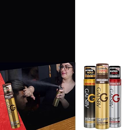 Gatsby Set & Keep Hair Spray - Ultra Hard 250ml | Quick Drying, Long Lasting Hold, No Flaking, Natural Shine, & Easy Wash Off