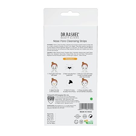 DR.RASHEL Vitamine C Nose Strips with Hazel Extracts Observes Dirt & Oil, Cleanses Pore & Remove Blackheads