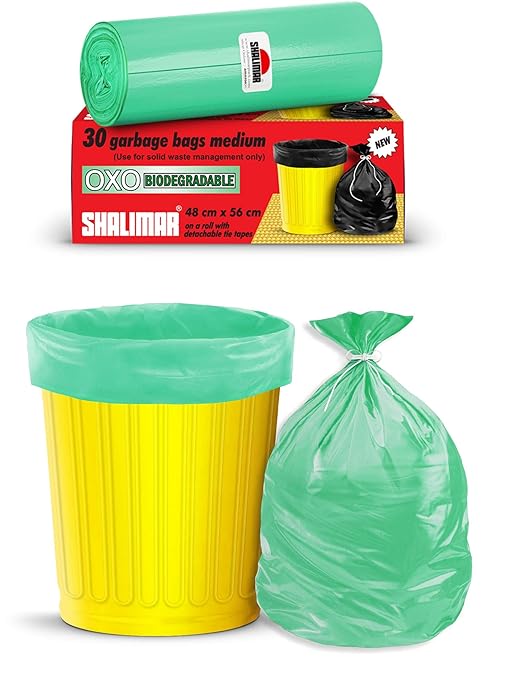 Shalimar Premium OXO - Biodegradable Garbage Bags (Medium) Size 48 cm x 56 cm, 6 Rolls
