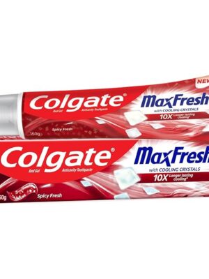 Colgate MaxFresh Toothpaste, Red Gel Tooth Paste with Menthol for Super Fresh Breath, 150g Spicy Fresh