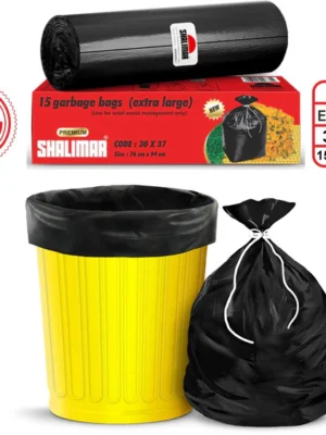 Shalimar Premium Garbage Bags (Extra Large) Size 76 cm x 94 cm 6 Rolls (90 Bags) (Trash Bag/ Dustbin Bag)