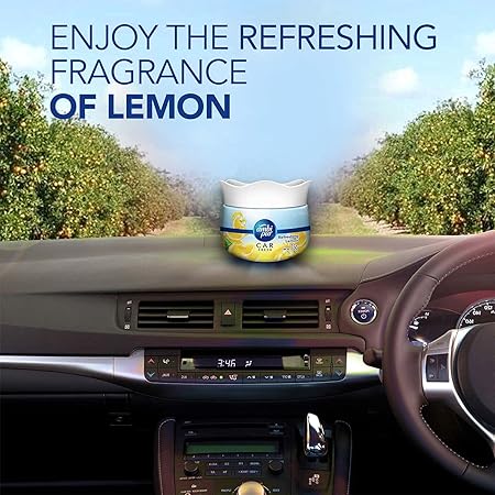 Ambi Pur Car Freshener Gel, Refreshing Lemon, 75 g