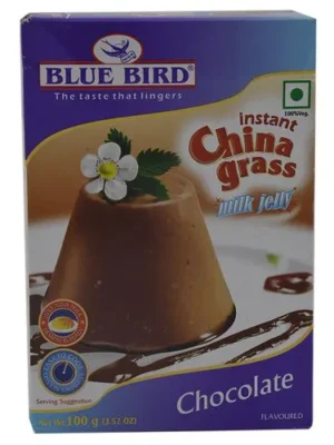 Blue Bird Instant China Grass - Milk Jelly & Chocolate Flavoured, 100 g Carton