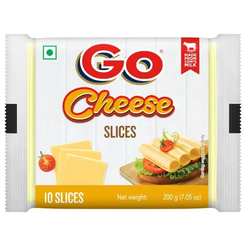 Go Plain Cheese Slice, 200 g (10 Slices)