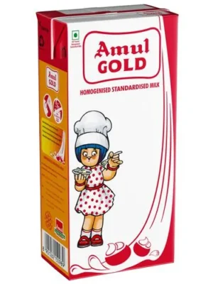 Amul Gold Homogenised Standardised Milk, 1 L