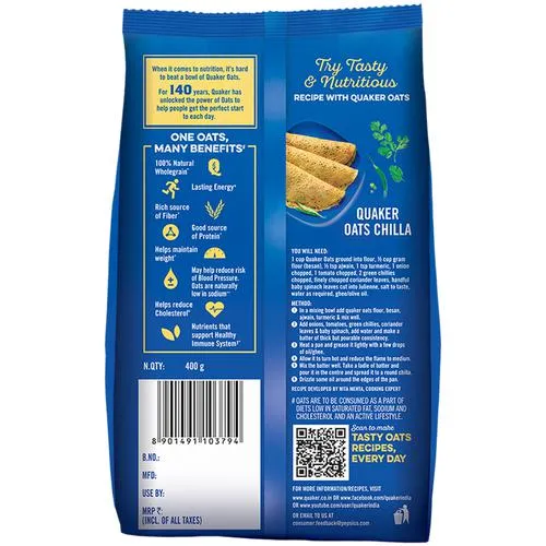 Quaker Rolled Oats, 400 g Pouch