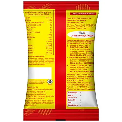 Bambino Vermicelli, 850 g Pouch
