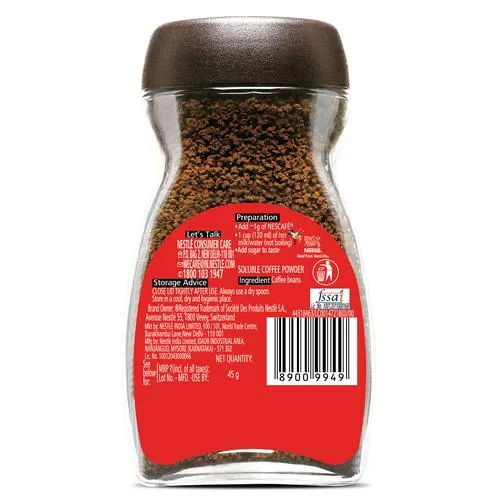 Nescafe Classic Instant Soluble Coffee Powder, 45 g Dawn Jar