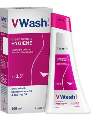 Vwash Plus Expert Intimate Hygiene Wash for Women with pH 3.5, 100 ml Bottle