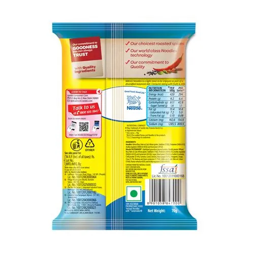 MAGGI Masala Noodles - No Onion & Garlic, 70 g Pouch