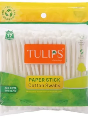 Tulips Cotton Buds, 100 pcs Pouch