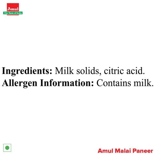 Amul Fresh Malai Paneer, 200 g Pouch