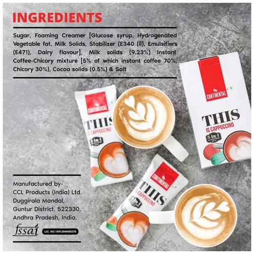Continental This Cappuccino 3-In-1 Premix Coffee, 132 g (Buy 5 Get 1 Free )