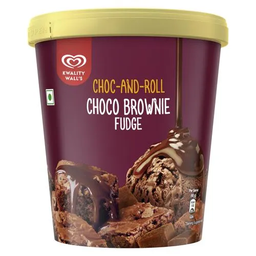 kwality walls Choc-And-Roll Choco Brownie Fudge Frozen Dessert, 700 ml