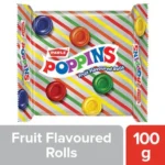 PARLE Poppins Candy - Fruit Flavoured Rolls, Tangy & Crunchy, 100 g