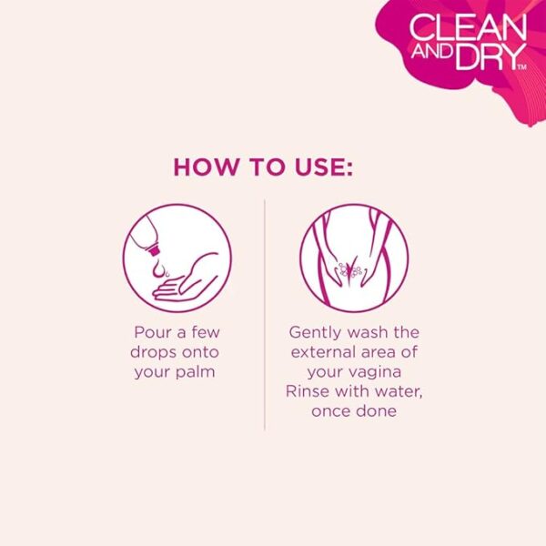 CLEAN & DRY| Daily intimate wash| Hygiene Wash for Women, Vaginal Wash, Smooths Skin | Anti-Bacterial and prevents infections | Restores pH Balanace| No itching, Burning, white Discharge| 190ml