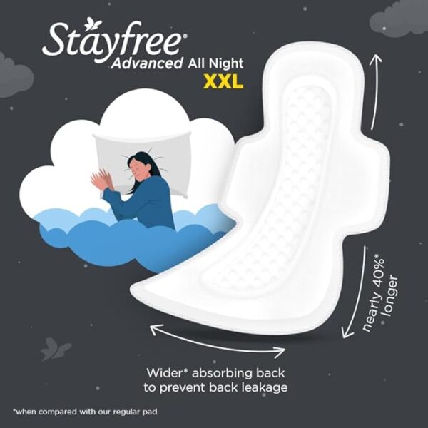 Stayfree Advanced XXL | 42 Pads | All Night Ultra Comfort Sanitary Pads for Women |