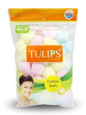 Tulips Multicolor Cotton Balls 50 Pieces