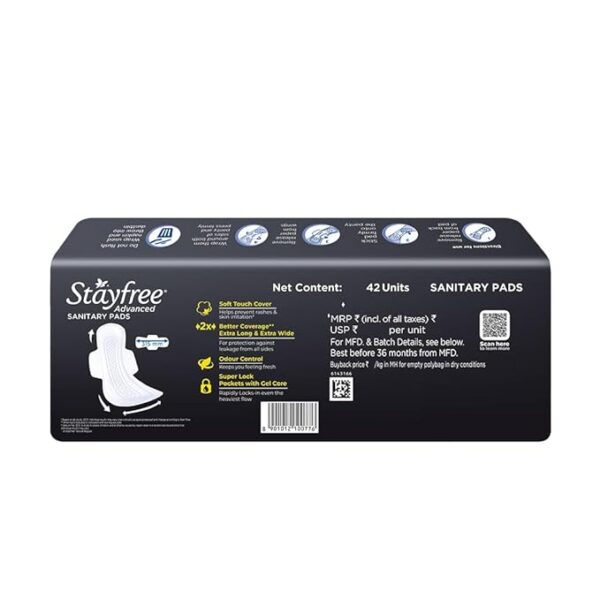 Stayfree Advanced XXL | 42 Pads | All Night Ultra Comfort Sanitary Pads for Women |
