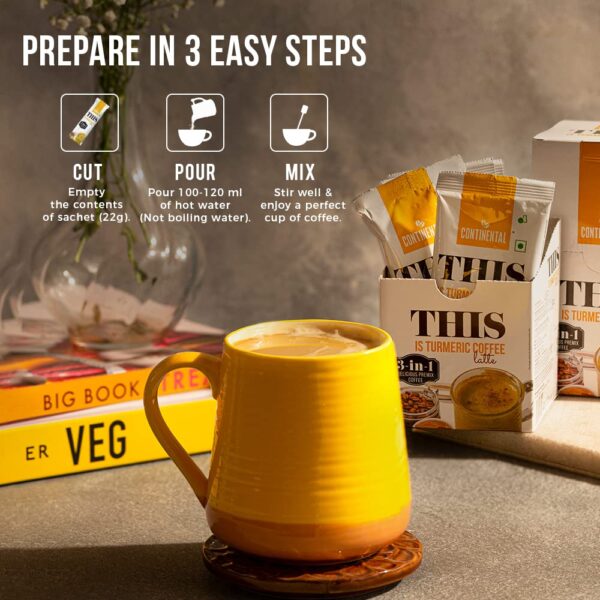 Continental THIS is Turmeric Latte 3-in-1 Premix Instant Coffee, 132gm Box (22g*6 Sachets)