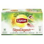 Lipton SipNDigest with Green Tea, Ginger, Tulsi & Rock Salt (Spiced Green Tea Bags), 25 Pcs, 45 grams