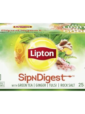 Lipton SipNDigest with Green Tea, Ginger, Tulsi & Rock Salt (Spiced Green Tea Bags), 25 Pcs, 45 grams