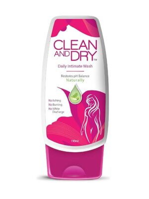 CLEAN & DRY| Daily intimate wash| Hygiene Wash for Women, Vaginal Wash, Smooths Skin | Anti-Bacterial and prevents infections | Restores pH Balanace| No itching, Burning, white Discharge| 190ml