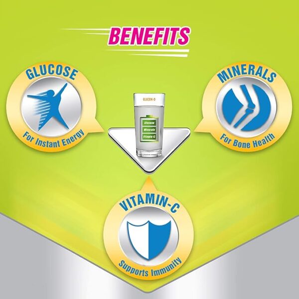 Glucon-D Nimbu Pani Glucose Powder(200g, Refill)| For Tasty Tangy Flavoured Glucose Drink| Provides Instant Energy| Vitamin C Support Immunity| Contains Calcium for Bone