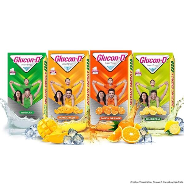 Glucon-D Nimbu Pani Glucose Powder(200g, Refill)| For Tasty Tangy Flavoured Glucose Drink| Provides Instant Energy| Vitamin C Support Immunity| Contains Calcium for Bone