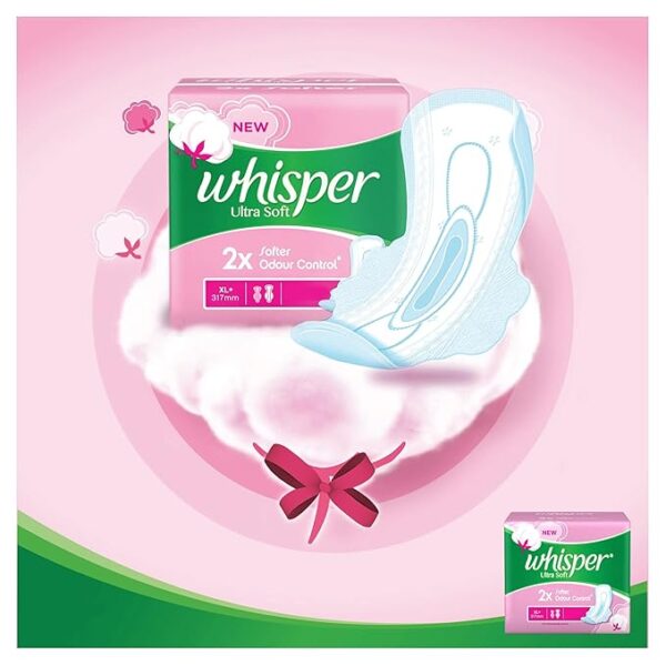 Whisper Ultra Soft XL Plus Sanitary Pads - 15 Count