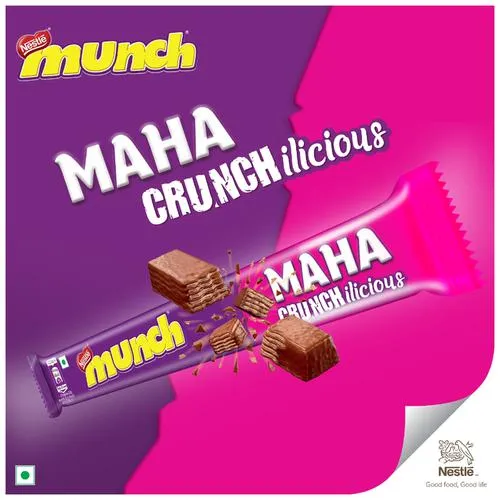 Nestle Munch Maha Crunchiest Ever, Chocolate Coated Wafer Bar, 18 g
