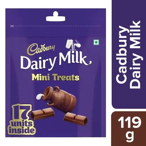 Cadbury Dairy Milk Chocolate Home Treats Pack, 119 g (17 pcs x 7 g Each)